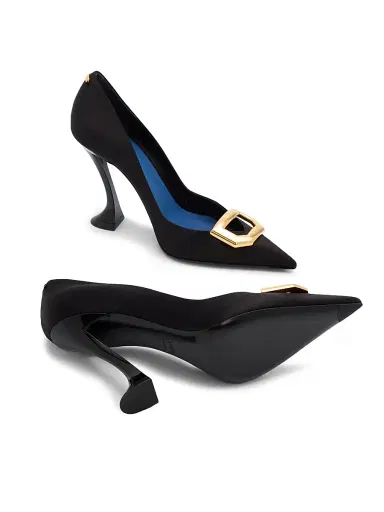 Lanvin Women's 100MM Midnight Step Buckle Pumps - Black | Thumbnail 6