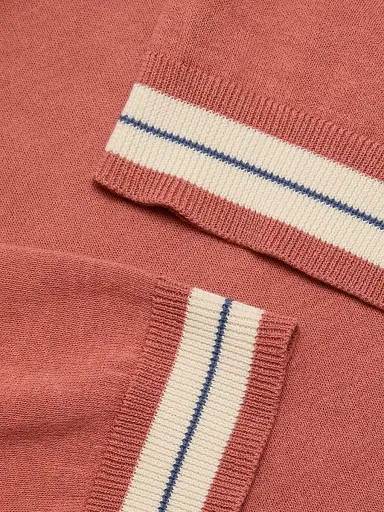 Saks Fifth Avenue Men's Striped-Trim Cotton-Silk Short-Sleeve Sweater - Red Antique - Size XXL | Thumbnail 7