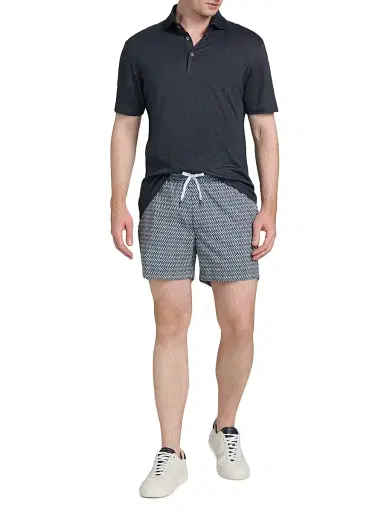 Saks Fifth Avenue Men's COLLECTION Linen Polo Shirt - Blue - Size XXL | Thumbnail 2