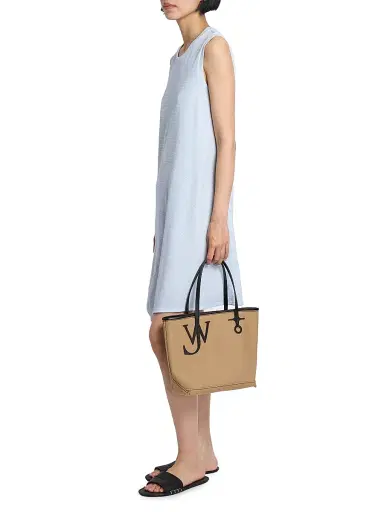 JW Anderson Women's Anchor Logo Cotton Tote Bag - Beige Black | Thumbnail 2 JW Anderson Women's Anchor Logo Cotton Tote Bag - Beige Black | Thumbnail 2