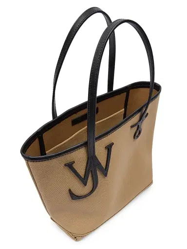 JW Anderson Women's Anchor Logo Cotton Tote Bag - Beige Black | Thumbnail 3 JW Anderson Women's Anchor Logo Cotton Tote Bag - Beige Black | Thumbnail 3