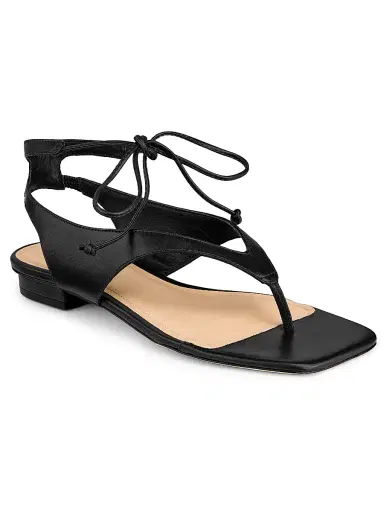 22élevé Women's Leather Ankle-Wrap Sandals - Black - Size 11 | Thumbnail 2