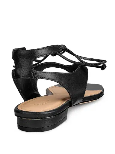 22élevé Women's Leather Ankle-Wrap Sandals - Black - Size 11 | Thumbnail 3