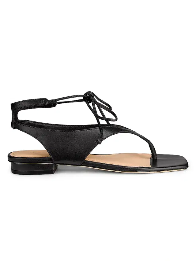 22élevé Women's Leather Ankle-Wrap Sandals - Black