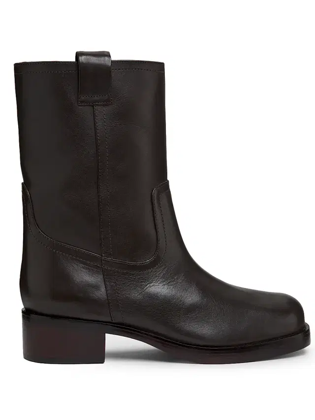 22élevé Women's 40MM Leather Motorcycle Boots - Dark Brown