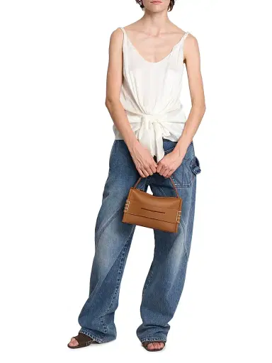 JW Anderson Women's Small Loafer Leather Top Handle Bag - Tan | Thumbnail 2