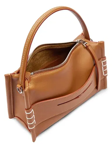 JW Anderson Women's Small Loafer Leather Top Handle Bag - Tan | Thumbnail 4