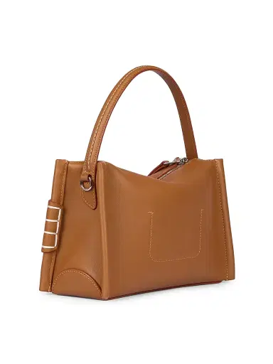 JW Anderson Women's Small Loafer Leather Top Handle Bag - Tan | Thumbnail 6