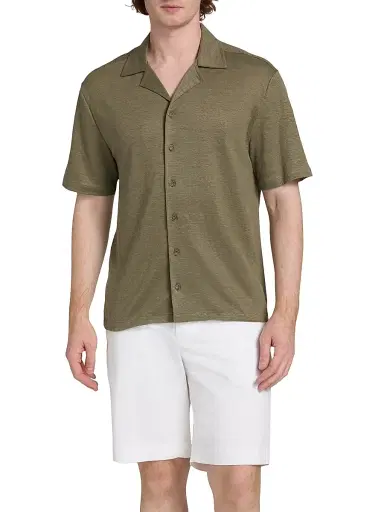 Saks Fifth Avenue Men's COLLECTION Linen Short-Sleeve Shirt | Thumbnail 3