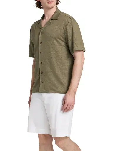 Saks Fifth Avenue Men's COLLECTION Linen Short-Sleeve Shirt | Thumbnail 4