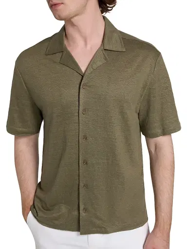 Saks Fifth Avenue Men's COLLECTION Linen Short-Sleeve Shirt | Thumbnail 6
