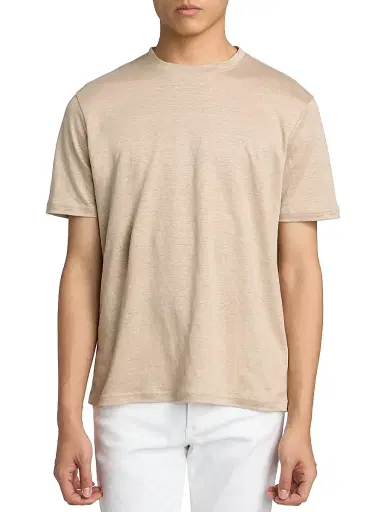 Saks Fifth Avenue Men's Linen Crewneck T-Shirt - Beige - Size XXL | Thumbnail 3 Saks Fifth Avenue Men's Linen Crewneck T-Shirt - Beige - Size XXL | Thumbnail 3