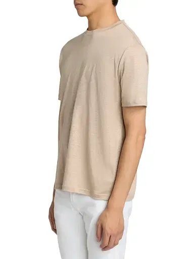 Saks Fifth Avenue Men's Linen Crewneck T-Shirt - Beige - Size XXL | Thumbnail 4 Saks Fifth Avenue Men's Linen Crewneck T-Shirt - Beige - Size XXL | Thumbnail 4
