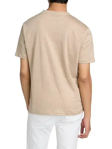 Saks Fifth Avenue Men's Linen Crewneck T-Shirt - Beige - Size XXL | Thumbnail 5 Saks Fifth Avenue Men's Linen Crewneck T-Shirt - Beige - Size XXL | Thumbnail 5