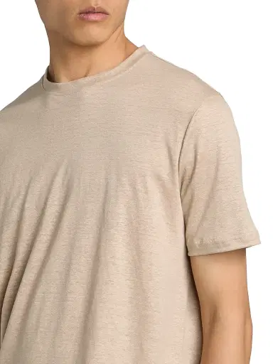 Saks Fifth Avenue Men's Linen Crewneck T-Shirt - Beige - Size XXL | Thumbnail 6 Saks Fifth Avenue Men's Linen Crewneck T-Shirt - Beige - Size XXL | Thumbnail 6
