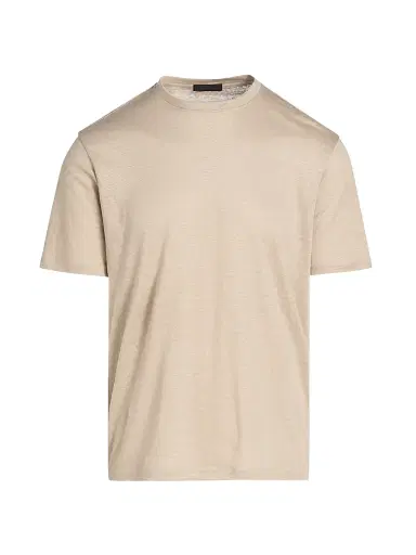 Saks Fifth Avenue Men's Linen Crewneck T-Shirt - Beige - Size XXL | Thumbnail 1 Saks Fifth Avenue Men's Linen Crewneck T-Shirt - Beige - Size XXL | Thumbnail 1