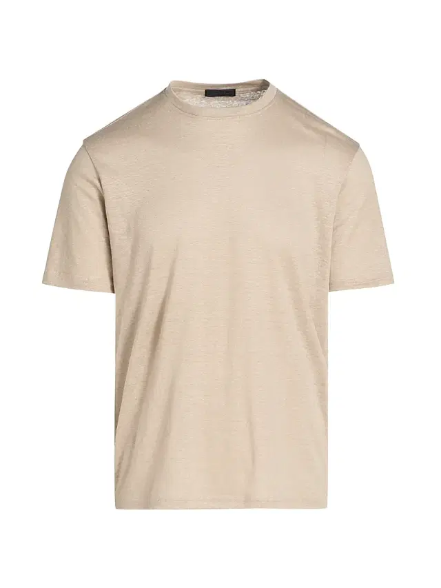 Men's Linen Crewneck T-Shirt - Beige