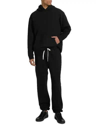 Saks Fifth Avenue Men's Foundation Fleece Hoodie - Black - Size XXL | Thumbnail 2