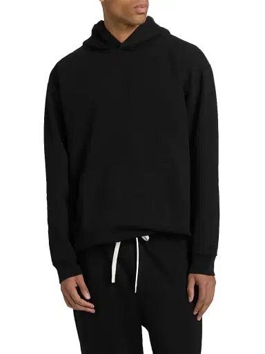 Saks Fifth Avenue Men's Foundation Fleece Hoodie - Black - Size XXL | Thumbnail 3