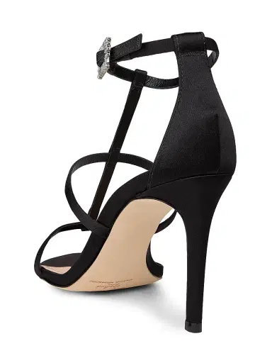 22élevé Women's 90MM Crystal-Embellished Satin Stiletto Sandals - Black - Size 12 | Thumbnail 3