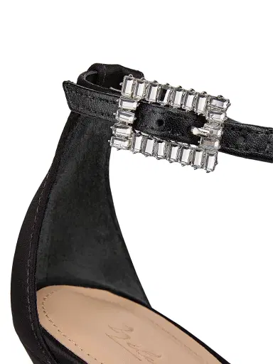 22élevé Women's 90MM Crystal-Embellished Satin Stiletto Sandals - Black - Size 12 | Thumbnail 5