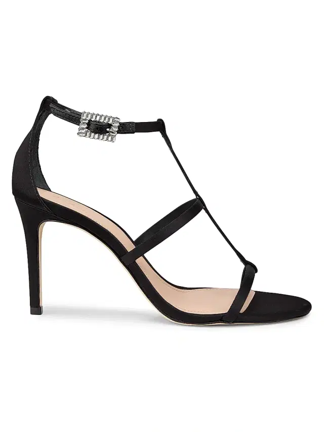 22élevé Women's 90MM Crystal-Embellished Satin Stiletto Sandals - Black - Size 12