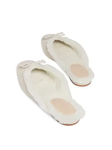 22élevé Women's Shearling-Lined Suede Mules - Pearl Off White | Thumbnail 3