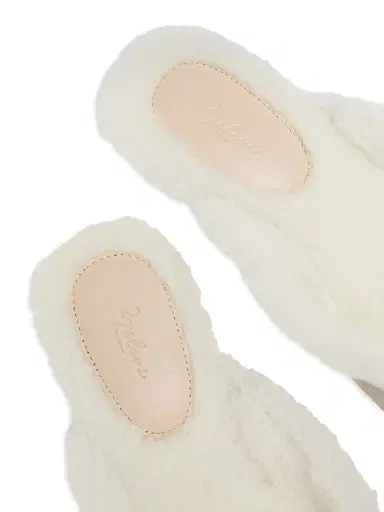 22élevé Women's Shearling-Lined Suede Mules - Pearl Off White | Thumbnail 6