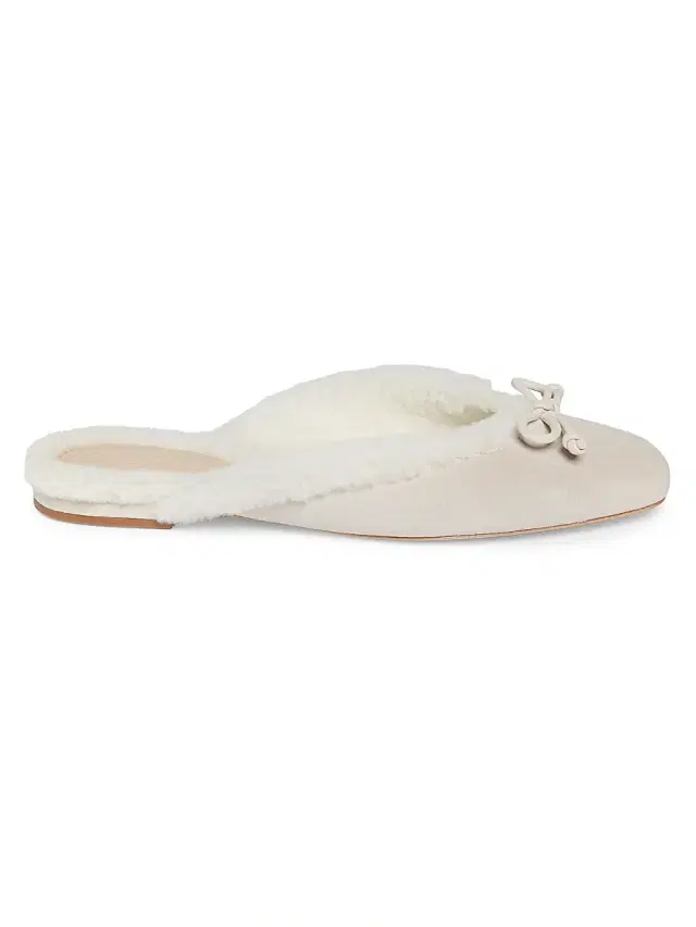 22élevé Women's Shearling-Lined Suede Mules - Pearl Off White