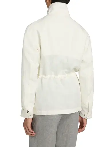 Saks Fifth Avenue Men's Linen Field Jacket - White - Size Medium | Thumbnail 5 Saks Fifth Avenue Men's Linen Field Jacket - White - Size Medium | Thumbnail 5