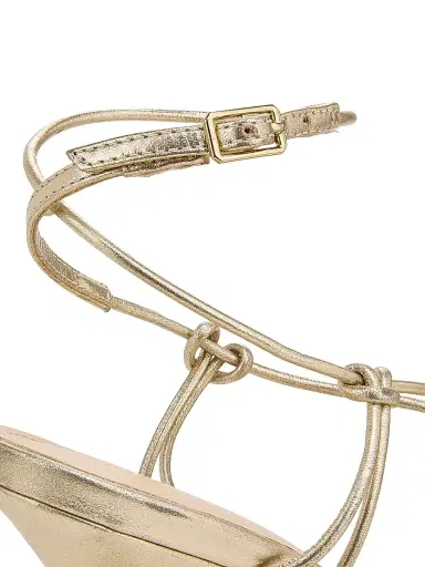 22élevé Women's 90MM Flower-Accent Leather Sandals - Light Gold - Size 11 | Thumbnail 5