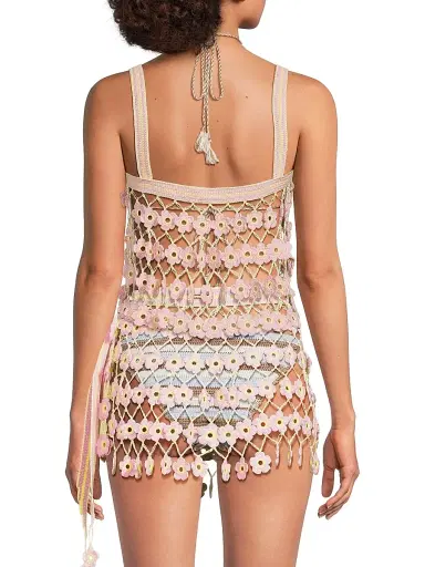 My Beachy Side Women's Fleur Crochet-Knit Tankini Top - Baby Pink - Size Large | Thumbnail 5 My Beachy Side Women's Fleur Crochet-Knit Tankini Top - Baby Pink - Size Large | Thumbnail 5