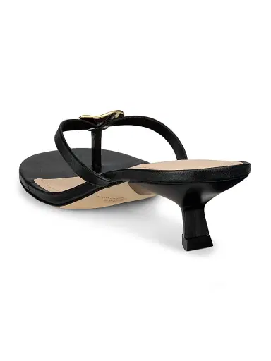 22élevé Women's 40MM Leather Kitten-Heel Sandals - Black - Size 6 | Thumbnail 3