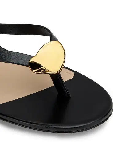 22élevé Women's 40MM Leather Kitten-Heel Sandals - Black - Size 6 | Thumbnail 5