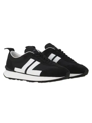 Lanvin Men's Bumpr Nylon Sneakers - Black White | Thumbnail 2 Lanvin Men's Bumpr Nylon Sneakers - Black White | Thumbnail 2