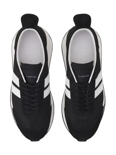 Lanvin Men's Bumpr Nylon Sneakers - Black White | Thumbnail 3 Lanvin Men's Bumpr Nylon Sneakers - Black White | Thumbnail 3