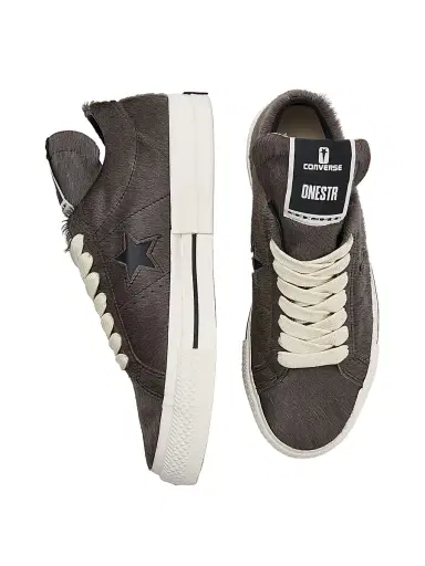 Rick Owens Women's Converse x DRKSHDW ONESTR Calf Hair Low-Top Sneakers - Dark Dust - Size 3.5 | Thumbnail 6