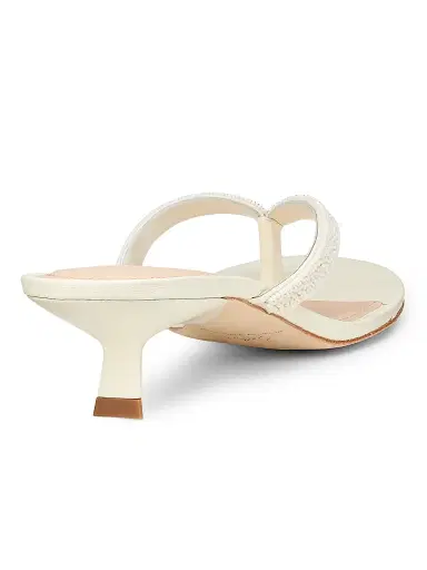 22élevé Women's 40MM Beaded Leather Thong Sandals - Canolli Cream | Thumbnail 3