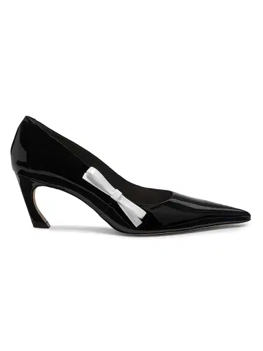 22élevé Women's 65MM Contrast Bow-Detail Patent Leather Pumps - Black White | Thumbnail 1 22élevé Women's 65MM Contrast Bow-Detail Patent Leather Pumps - Black White | Thumbnail 1