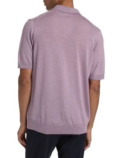 Saks Fifth Avenue Men's Lamar Johnny Collar Short-Sleeve Sweater - Purple - Size XL | Thumbnail 5 Saks Fifth Avenue Men's Lamar Johnny Collar Short-Sleeve Sweater - Purple - Size XL | Thumbnail 5