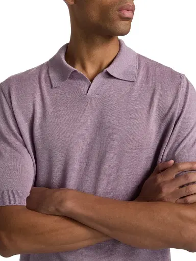 Saks Fifth Avenue Men's Lamar Johnny Collar Short-Sleeve Sweater - Purple - Size XL | Thumbnail 6 Saks Fifth Avenue Men's Lamar Johnny Collar Short-Sleeve Sweater - Purple - Size XL | Thumbnail 6