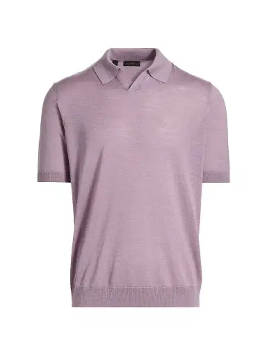 Saks Fifth Avenue Men's Lamar Johnny Collar Short-Sleeve Sweater - Purple - Size XL | Thumbnail 1 Saks Fifth Avenue Men's Lamar Johnny Collar Short-Sleeve Sweater - Purple - Size XL | Thumbnail 1