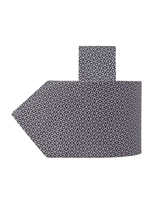 Men's Geometric Silk-Blend Tie - Black White