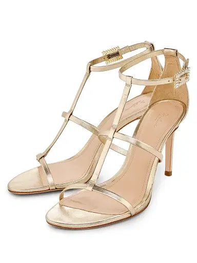 22élevé Women's 90MM Crystal-Embellished Satin Stiletto Sandals - Light Gold - Size 12 | Thumbnail 2
