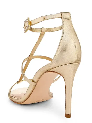 22élevé Women's 90MM Crystal-Embellished Satin Stiletto Sandals - Light Gold - Size 12 | Thumbnail 3