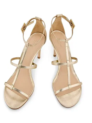 22élevé Women's 90MM Crystal-Embellished Satin Stiletto Sandals - Light Gold - Size 12 | Thumbnail 4