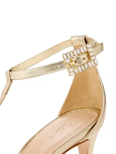 22élevé Women's 90MM Crystal-Embellished Satin Stiletto Sandals - Light Gold - Size 12 | Thumbnail 5