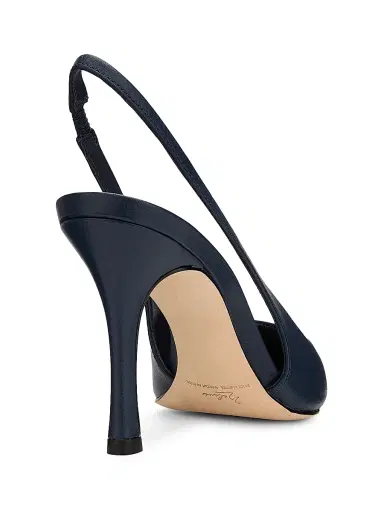 22élevé Women's 90MM Leather Slingback Pumps - Navy Nappa - Size 12 | Thumbnail 3