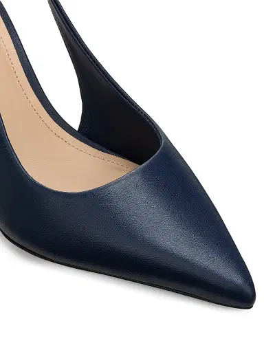 22élevé Women's 90MM Leather Slingback Pumps - Navy Nappa - Size 12 | Thumbnail 5