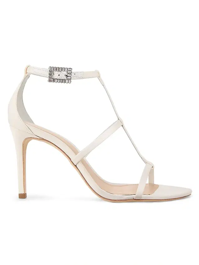 22élevé Women's 90MM Crystal-Embellished Satin Stiletto Sandals - Ivory - Size 12